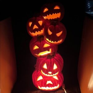 Vintage 18” Stacked Light-Up Jack-O'-Lanterns from Trendmasters